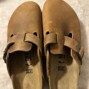 Birkenstock Tan Suede Footbed Sandals